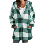 ARABELLA��� - Plaid Fleece Long Sleeve Hooded Coat