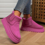 VERLIE��� - Comfy Faux Suede Slip-On Snow Short Boots