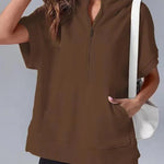 HISPER��� - Relaxed Oversized Half-Zip Summer Hoodie