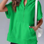 HISPER��� - Relaxed Oversized Half-Zip Summer Hoodie