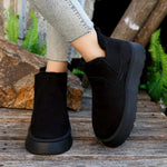 VERLIE��� - Comfy Faux Suede Slip-On Snow Short Boots
