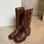 POTENCIANA��� ��� Classic Buckled Ankle Motorcycle Boots