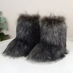 HIRA��� - Chic Trendy Furry Mid Length Winter Boots