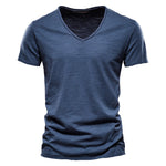 Valerio Slub-Cotton V-Neck Tee