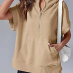 HISPER��� - Relaxed Oversized Half-Zip Summer Hoodie