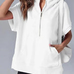 HISPER��� - Relaxed Oversized Half-Zip Summer Hoodie