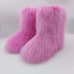 HIRA��� - Chic Trendy Furry Mid Length Winter Boots