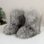 HIRA��� - Chic Trendy Furry Mid Length Winter Boots
