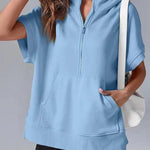 HISPER��� - Relaxed Oversized Half-Zip Summer Hoodie