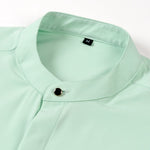 Non-Iron Hidden Placket Stand Collar Dress Shirt