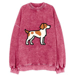 Brittany Spaniel - Orange and white flat side profile - Vintage Sweatshirt