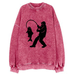 Alaskan fisherman hauling catch - Vintage Sweatshirt