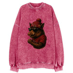 Arizona Javelina wearing Cardinals beanie with desert patch and wayfarer - Vintage Sweatshirt