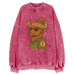 Edmonton Elk wearing Edmonton beanie wit - Vintage Sweatshirt