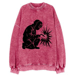 Welder sparks flying dramatically - Vintage Sweatshirt