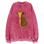 Tuba with large brass bell - Vintage Sweatshirt