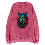 Floral Wolf Garden  - Vintage Sweatshirt