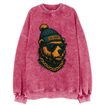 Calgary Grizzly Bear wearing Calgary bea - Vintage Sweatshirt