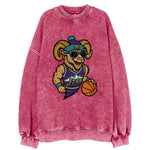 Utah Bighorn wearing Jazz beanie with mountain melody patch and wayfarer - Vintage Sweatshirt