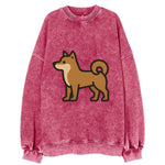 Shiba Inu - Red sesame flat side profile - Vintage Sweatshirt