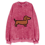 Dachshund - Red/brown smooth flat side profile - Vintage Sweatshirt