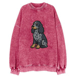 English Cocker Spaniel - Blue roan embroidered sitting pose - Vintage Sweatshirt