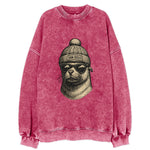 San Diego Sea Lion wearing San Diego beanie with pom pom and wayfarer - Vintage Sweatshirt