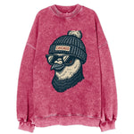 Chicago Pigeon wearing Chicago beanie with pom pom and wayfarer sunglasses - Vintage Sweatshirt