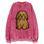 Lhasa Apso - Trendy long-haired design w - Vintage Sweatshirt