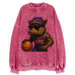 Phoenix Javelina wearing Suns beanie with cactus patch and wayfarer sunglasses - Vintage Sweatshirt