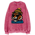 Columbia Tiger wearing Missouri beanie with Mizzou patch - Vintage Sweatshirt