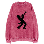 Trumpet player hitting high note - Vintage Sweatshirt