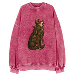 Celestial Moon Wolf  - Vintage Sweatshirt