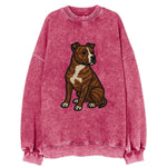 American Staffordshire Terrier - Brindle embroidered pose - Vintage Sweatshirt