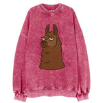 The Llama Judging Silently - Vintage Sweatshirt