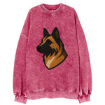 Belgian Tervuren - Fawn with black overlay embroidered design - Vintage Sweatshirt