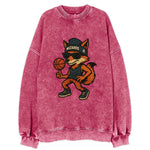 Washington Fox wearing Wizards beanie with capitol patch and wayfarer - Vintage Sweatshirt
