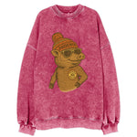 Phoenix Javelina wearing Phoenix beanie with pom pom and wayfarer sunglasses - Vintage Sweatshirt