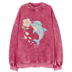 Dolphin Sakura Leap - Vintage Sweatshirt