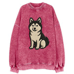 Pomsky - Pomeranian-Husky mix sitting po Vintage Sweatshirt