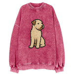 Soft Coated Wheaten Terrier - Light tan flowing coat embroidered pose - Vintage Sweatshirt