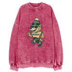 Nevada Wolf wearing Raiders beanie with outlaw patch and wayfarer sunglasses - Vintage Sweatshirt