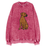 Rhodesian Ridgeback - Red wheaten embroidered pose - Vintage Sweatshirt