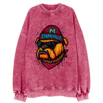 Starkville Bulldog wearing Mississippi State beanie with M patch - Vintage Sweatshirt