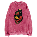 Louisville Cardinal wearing Louisville beanie with L patch - Vintage Sweatshirt
