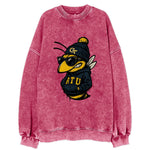Atlanta Yellow Jacket wearing Georgia Tech beanie with GT patch - Vintage Sweatshirt