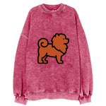 Chow Chow - Red fluffy flat side profile - Vintage Sweatshirt