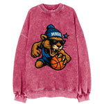 Florida Panther wearing Magic beanie with star wand patch and wayfarer - Vintage Sweatshirt
