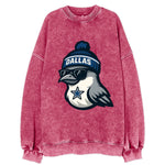 Dallas Mockingbird wearing Cowboys beanie with sheriff star and wayfarer - Vintage Sweatshirt