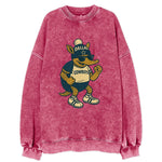 Dallas Armadillo wearing Cowboys beanie with lone star patch and wayfarer - Vintage Sweatshirt
